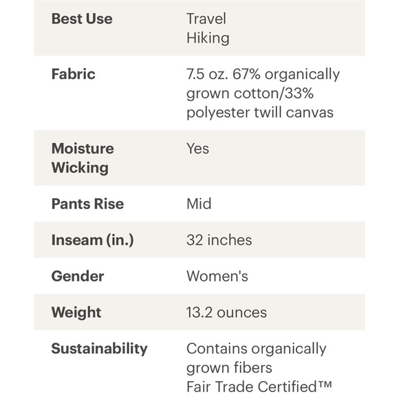 PATAGONIA Pinyon Pines Pant, Ash Tan, Size 10 - Picture 9 of 11